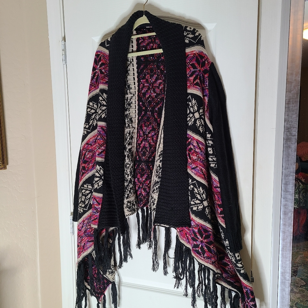 Indigo Thread Colored Knit Jacket Multi Colored W… - image 1